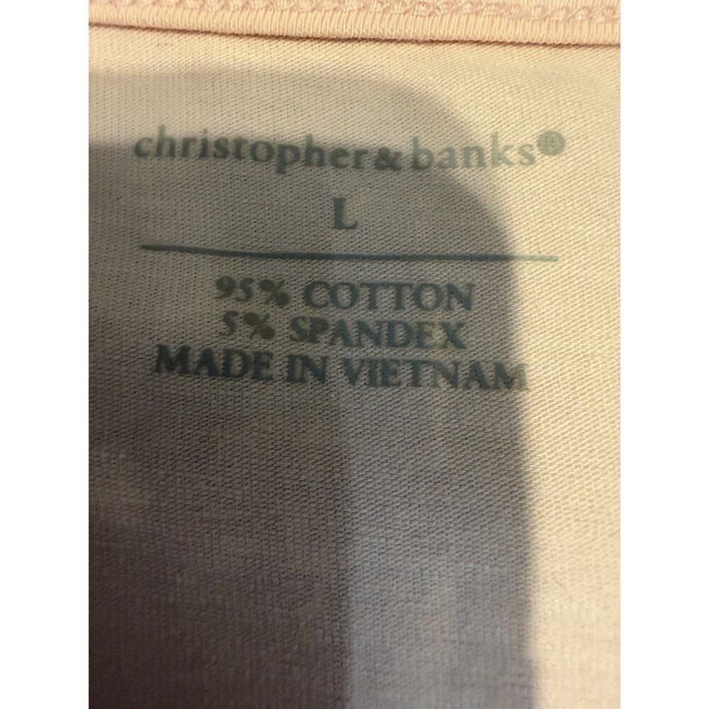 Christopher & Banks Pink Short Sleeve Stretch Tee Women’s Size Large - Picture 4 of 11
